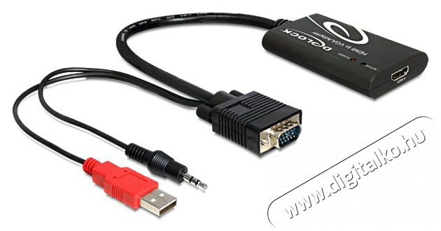 Delock 62407 HDMI-VGA adapter audióval Fotó-Videó kiegészítők - Objektív kiegészítő - Adapter - 465091