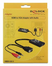 Delock 62407 HDMI-VGA adapter audióval Fotó-Videó kiegészítők - Objektív kiegészítő - Adapter - 465091