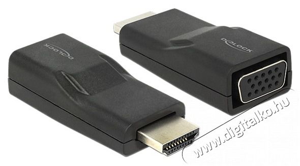 Delock 65655 HDMI dugó > VGA hüvely fekete adapter Fotó-Videó kiegészítők - Objektív kiegészítő - Adapter - 465095