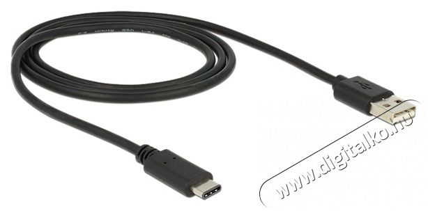 Delock 83600 USB Type-C 2.0 apa - USB 2.0 A 1m típusú apa fekete kábel Iroda és számítástechnika - Számítógép tartozék - USB kábel - 470259