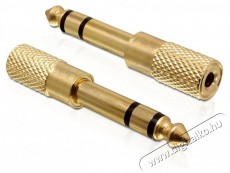 Delock 65361 sztereó jack apa 6.35 mm > sztereó jack anya 3.5 mm 3 pin fém adapter Iroda és számítástechnika - Egyéb számítástechnikai termék - 466693