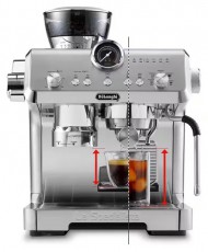 Delonghi La Specialista PrestigEC9555.M metál beépített őrlős karos kávéfőző Konyhai termékek - Kávéfőző / kávéörlő / kiegészítő - Kávédaráló / őrlő - 502014