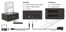 Delock 62661 USB 3.0 SATA HDD duál dokkoló állomás Iroda és számítástechnika - Adattároló / merevlemez - Kiegészítő - 516066