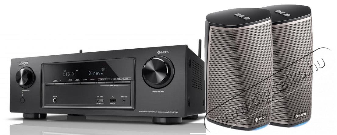 Denon AVR-X1400H házimozi rádióerősítő 7.2 HD + 2db HEOS 1 HS2 hangsugárzó - fekete Audio-Video / Hifi / Multimédia - Házimozi - Összeállított házimozi szett - 320634