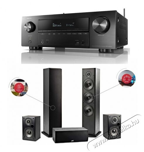 Denon AVR-X1600H + T50 + T15 + T30C hangfalszett Audio-Video / Hifi / Multimédia - Hangfal - Hangfalszett - Hangfalszett - 351334