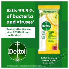Dettol antibakteriális felülettisztító, citrom illatú, 36 darab Háztartás / Otthon / Kültér - Tisztító / mosó - Kiegészítő - 504729