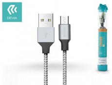 Devia ST325427 Tube Micro USB kábel - ezüst/fekete textil Mobil / Kommunikáció / Smart - Mobiltelefon kiegészítő / tok - Kábel / átalakító - 369209