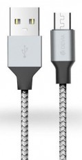 Devia ST325427 Tube Micro USB kábel - ezüst/fekete textil Mobil / Kommunikáció / Smart - Mobiltelefon kiegészítő / tok - Kábel / átalakító - 369209