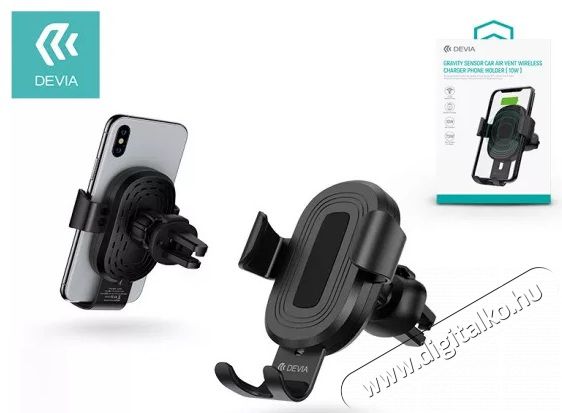 Devia ST329906 V.2 10W szellőzőrácsba illeszthető vezeték nélküli autós gyorstöltő és tartó Mobil / Kommunikáció / Smart - Mobiltelefon kiegészítő / tok - Hálózati-, autós töltő - 369228
