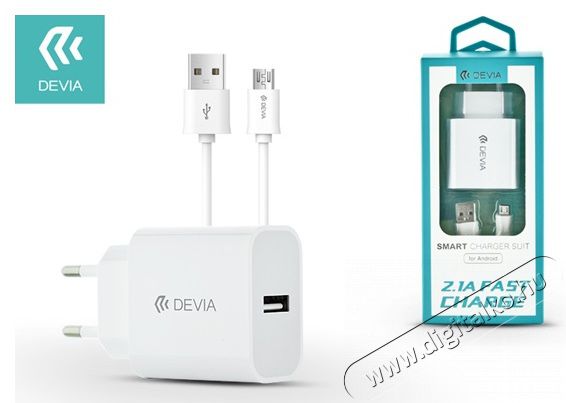 Devia ST301117 Smart 2,1A microUSB hálózati töltő - fehér Mobil / Kommunikáció / Smart - Mobiltelefon kiegészítő / tok - Hálózati-, autós töltő - 369138
