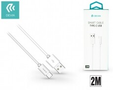 Devia ST312038 Smart 2m Type-C kábel - fehér Mobil / Kommunikáció / Smart - Mobiltelefon kiegészítő / tok - Kábel / átalakító - 369161