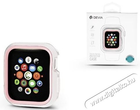 Devia ST323928 Dazzle Apple Watch 4 44m fehér/rózsaszín védőtok Mobil / Kommunikáció / Smart - Mobiltelefon kiegészítő / tok - Kiegészítő - 369189