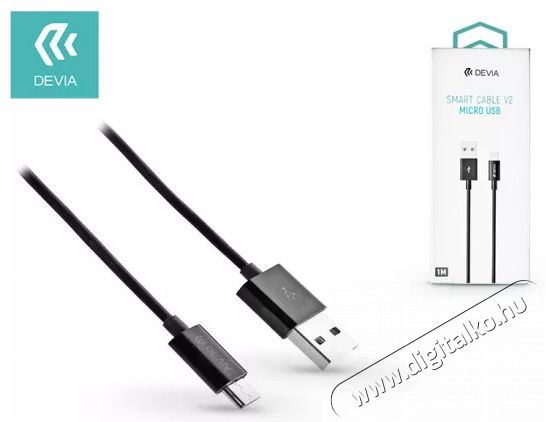 Devia ST330681 SMART V2 micro USB 1m töltő/adatkábel - fekete Mobil / Kommunikáció / Smart - Mobiltelefon kiegészítő / tok - Kábel / átalakító - 369231