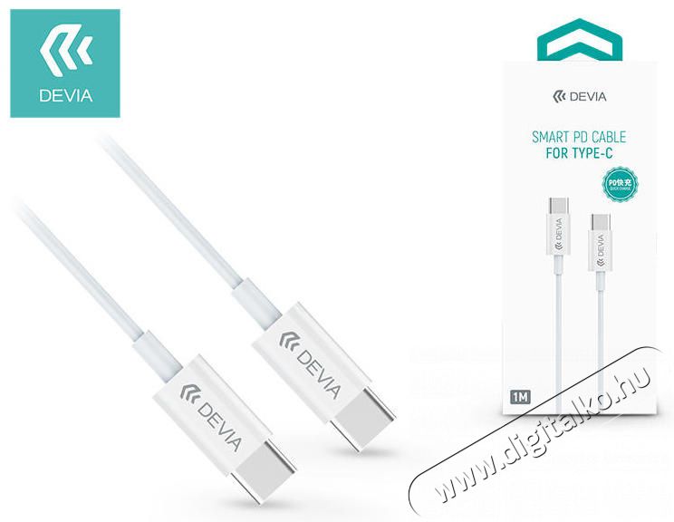 Devia ST325380 Smart PD 3A Type-C - Type-C gyorstöltő adatkábel Mobil / Kommunikáció / Smart - Mobiltelefon kiegészítő / tok - Kábel / átalakító - 369206