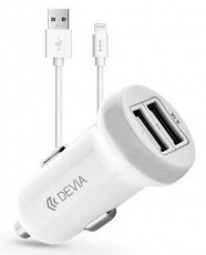 Devia ST326905 Devia Smart dual port Lightning car charger 3,1A - autós töltő 2xUSB + Lightning kábel Mobil / Kommunikáció / Smart - Mobiltelefon kiegészítő / tok - Hálózati-, autós töltő - 369220