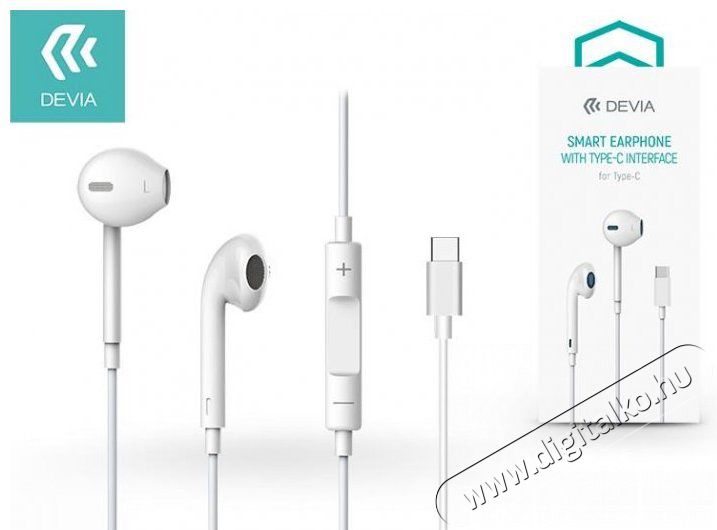Devia ST325410 Smart sztereó fülhallgató Type-C - fehér Mobil / Kommunikáció / Smart - Mobiltelefon kiegészítő / tok - Headset - 369208