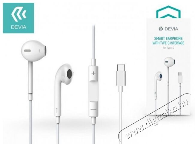 Devia ST325410 Smart sztereó fülhallgató Type-C - fehér Mobil / Kommunikáció / Smart - Mobiltelefon kiegészítő / tok - Headset - 369208