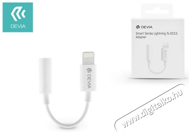 Devia ST324550 Smart Lightning - 3.5mm fülhallgató adapter - fehér Mobil / Kommunikáció / Smart - Mobiltelefon kiegészítő / tok - Kábel / átalakító - 369196