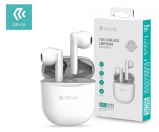 Devia ST351075 Bluetooth v5.0 Joy A10 Series TWS with Charging Case - fehér sztereó headset Audio-Video / Hifi / Multimédia - Fül és Fejhallgatók - Fülhallgató mikrofonnal / headset - 395002