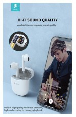 Devia ST351075 Bluetooth v5.0 Joy A10 Series TWS with Charging Case - fehér sztereó headset Audio-Video / Hifi / Multimédia - Fül és Fejhallgatók - Fülhallgató mikrofonnal / headset - 395002
