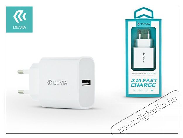 Devia ST300189 Smart 2,1A univerzális USB fehér hálózati töltő Mobil / Kommunikáció / Smart - Mobiltelefon kiegészítő / tok - Hálózati-, autós töltő - 398777