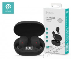 Devia ST351020 Bluetooth v5.0 Joy A6 Series TWS with Charging Case - fekete sztereó headset Audio-Video / Hifi / Multimédia - Fül és Fejhallgatók - Fülhallgató mikrofonnal / headset - 395001