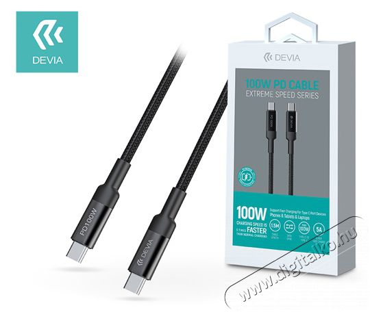 Devia ST354212 Type-C-Type-C 1,5 méter - Extreme Speed Series 100W PD Cable 5A adat- és töltőkábel Mobil / Kommunikáció / Smart - Mobiltelefon kiegészítő / tok - Kábel / átalakító - 394121