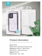 Devia ST344138 Shark iPhone 12 Pro Max kék/átlátszó ütésálló hátlap Mobil / Kommunikáció / Smart - Mobiltelefon kiegészítő / tok - Tok / hátlap - 427734