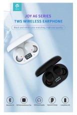 Devia ST351013 Bluetooth v5.0 Joy A6 Series TWS with Charging Case - fehér sztereó headset Audio-Video / Hifi / Multimédia - Fül és Fejhallgatók - Fülhallgató mikrofonnal / headset - 437851
