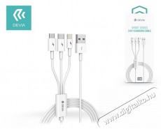 Devia ST329975 SMART 3in1 micro USB/Type-C/Lightning 1,2m töltőkábel Tv kiegészítők - Kábel / csatlakozó - USB kábel - 439870