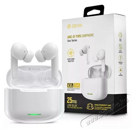 Devia ST359569 ANC-E1 Bluetooth True Wireless fehér sztereó fülhallgató Audio-Video / Hifi / Multimédia - Fül és Fejhallgatók - Fülhallgató - 459321