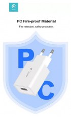Devia ST362279 Smart Fast Charge 2A USB fehér hálózati töltő adapter Mobil / Kommunikáció / Smart - Tablet / E-book kiegészítő, tok - Hálózati-, autós töltő - 458678