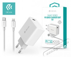 Devia ST346293 20W 3.0 QC USB Type-C fehér hálózati gyorstöltő adapter + Type-C/Lightning adatkábel Mobil / Kommunikáció / Smart - Tablet / E-book kiegészítő, tok - Kábel - 439641