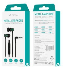 Devia ST362330 Kintone 3,5mm jack zöld fülhallgató Audio-Video / Hifi / Multimédia - Fül és Fejhallgatók - Fülhallgató - 478406
