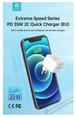 Devia ST366086 GaN 35W 2xType-C hálózati töltő adapter Akkuk és töltők - Li-ion akkumulátor és töltő (gyári) - Töltő / hálózati adapter - 478478