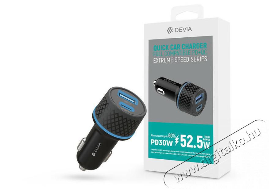 Devia ST354663 30W+QC 3.0 USB + Type-C szivargy&uacute;jt&oacute; t&ouml;ltő Tv kieg&eacute;sz&iacute;tők - K&aacute;bel / csatlakoz&oacute; - USB k&aacute;bel - 479616