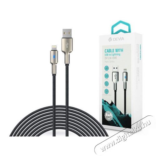 Devia ST361296 1,5m USB - Lightning ezüst/fekete adat- és töltőkábel Mobil / Kommunikáció / Smart - Mobiltelefon kiegészítő / tok - Kábel / átalakító - 478442