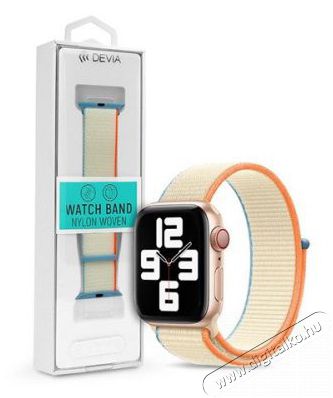Devia ST364648 Apple Watch 42/44/45/49mm fehér szövet sport szíj Mobil / Kommunikáció / Smart - Okos eszköz - Egyéb okos eszköz - 478445