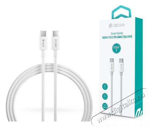 Devia ST379536 1,5m Type-C fehér adat- és töltőkábel Mobil / Kommunikáció / Smart - Mobiltelefon kiegészítő / tok - Kábel / átalakító - 478434
