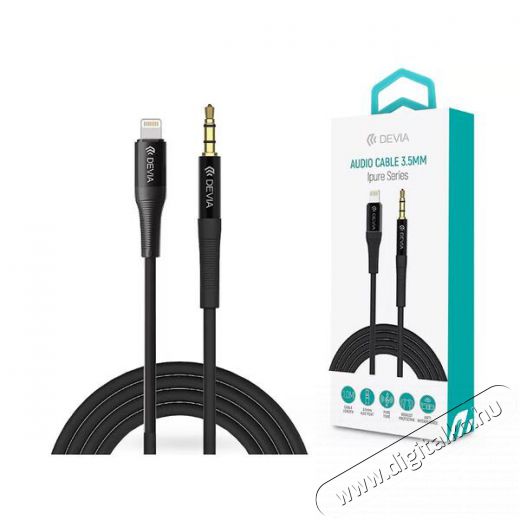 Devia ST365676 1m 3,5mm jack - Lightning fekete audio kábel Tv kiegészítők - Kábel / csatlakozó - 3,5mm Jack kábel - 478476