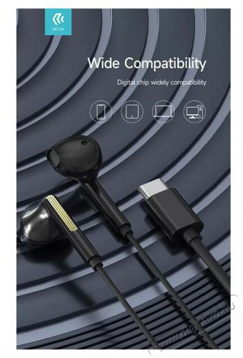 Devia ST379796 A1 Type-C fekete fülhallgató Audio-Video / Hifi / Multimédia - Fül és Fejhallgatók - Fülhallgató - 478436
