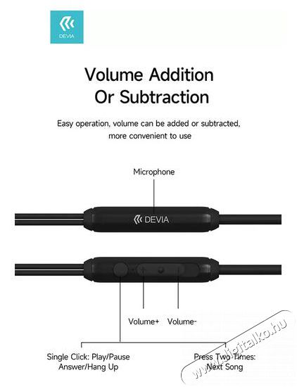 Devia ST379796 A1 Type-C fekete fülhallgató Audio-Video / Hifi / Multimédia - Fül és Fejhallgatók - Fülhallgató - 478436