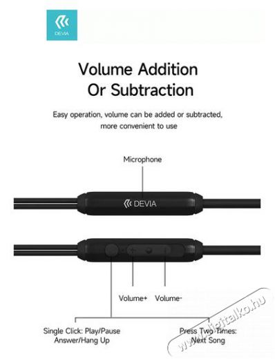 Devia ST379796 A1 Type-C fekete fülhallgató Audio-Video / Hifi / Multimédia - Fül és Fejhallgatók - Fülhallgató - 478436