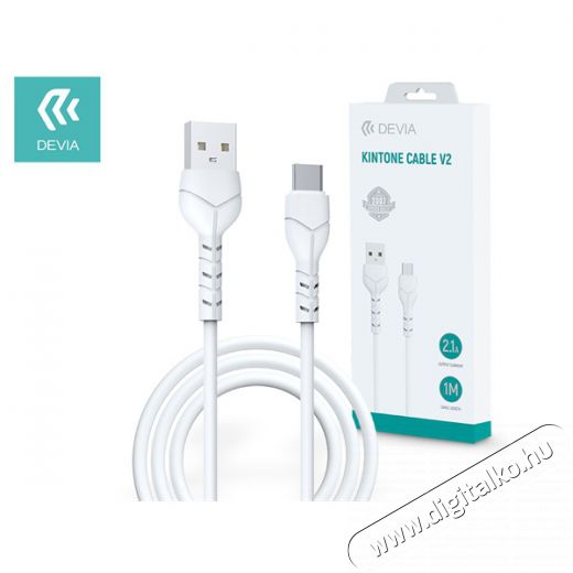 Devia ST351136 Kintone V2 Series 1m 2,1A USB-C - USB-A adat- és töltőkábel Iroda és számítástechnika - Számítógép tartozék - USB kábel - 412493