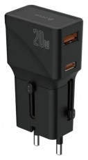 Devia ST102040 20W PD + QC Mini (CN/JP/US/EU/UK/AU) többfunkciós hálózati töltős utazó adapter Akkuk és töltők - Li-ion akkumulátor és töltő (gyári) - Töltő / hálózati adapter - 499973