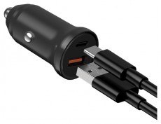 Devia ST385360 Smart Mini PD 30W+QC 3.0 USB+Type-C szivargyújtó töltő adapater Akkuk és töltők - Li-ion akkumulátor és töltő (gyári) - Töltő / hálózati adapter - 514797