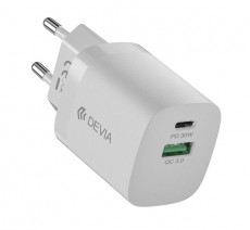 Devia ST386718 Smart GaN 30W PD USB + Type-C Hálózati töltő adapter Akkuk és töltők - Li-ion akkumulátor és töltő (gyári) - Töltő / hálózati adapter - 514798