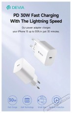 Devia ST399794 Smart GaN 30W Type-C Hálózati töltő adapter Akkuk és töltők - Li-ion akkumulátor és töltő (gyári) - Töltő / hálózati adapter - 514799