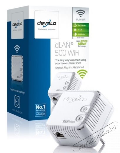 Devolo D 9082 dLAN 500 WiFi Powerline Iroda &eacute;s sz&aacute;m&iacute;t&aacute;stechnika - H&aacute;l&oacute;zat - Lefedetts&eacute;gn&ouml;velő / jeltov&aacute;bb&iacute;t&oacute; - 313419