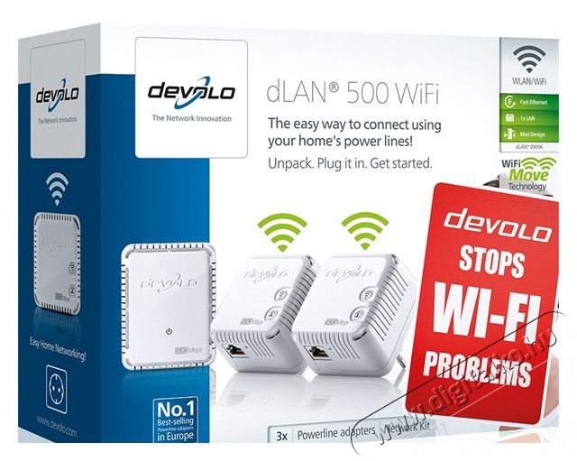 Devolo D 9096 dLAN 500 WiFi Network Kit Iroda és számítástechnika - Hálózat - Lefedettségnövelő / jeltovábbító - 313418